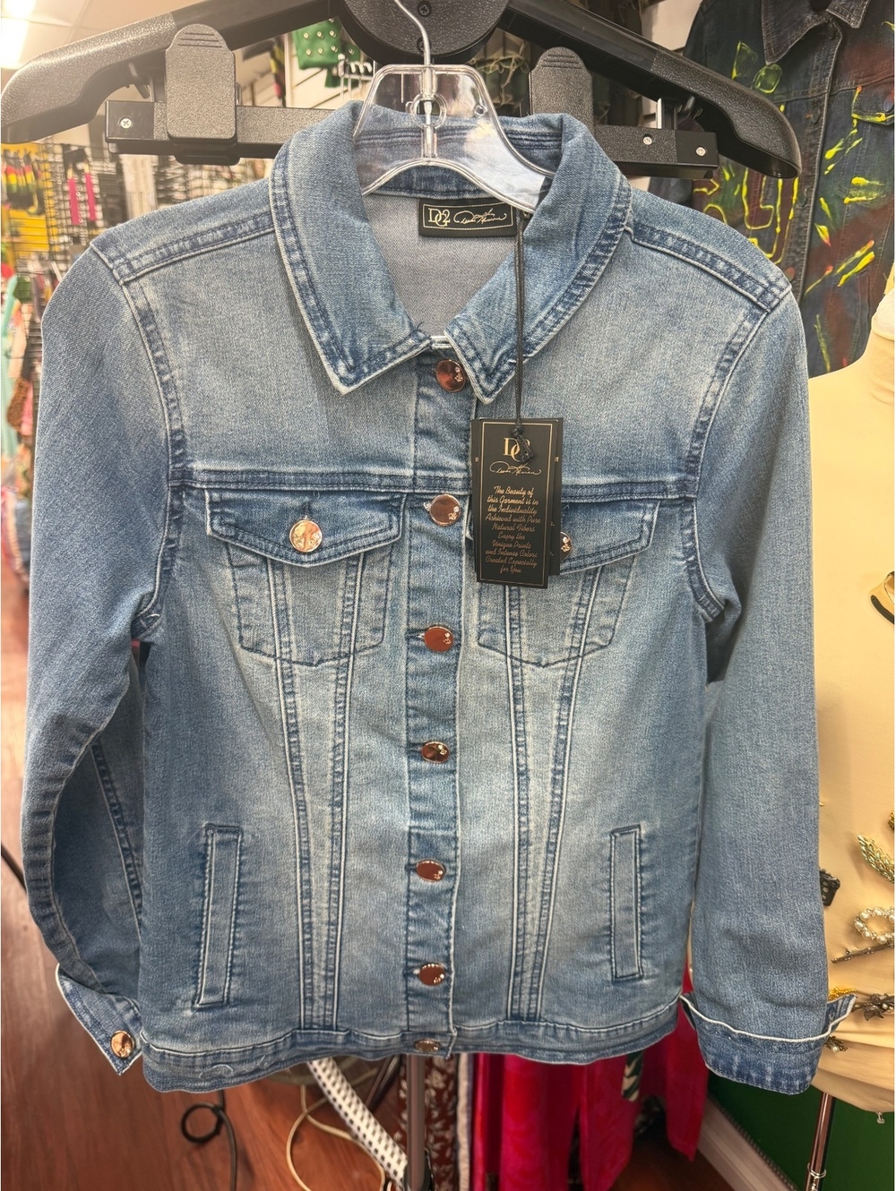 D2 Women’s Stretch Denim Jacket Blue Jean Jacket XS NWT